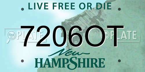 7206OT New Hampshire License Plate