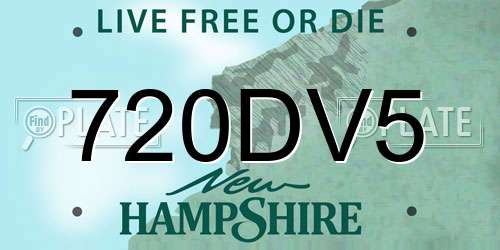720DV5 New Hampshire License Plate