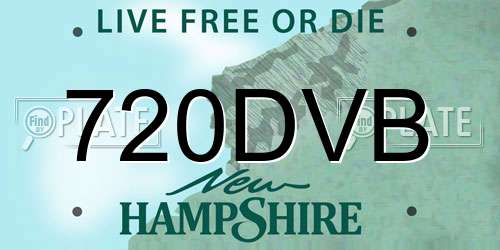720DVB New Hampshire License Plate