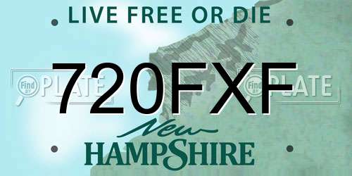 720FXF New Hampshire License Plate