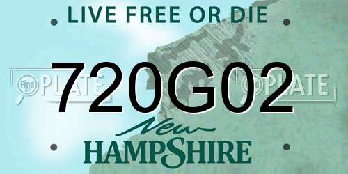 720G02 New Hampshire License Plate