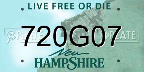 720G07 New Hampshire License Plate