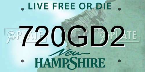 720GD2 New Hampshire License Plate