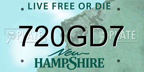 720GD7 New Hampshire License Plate
