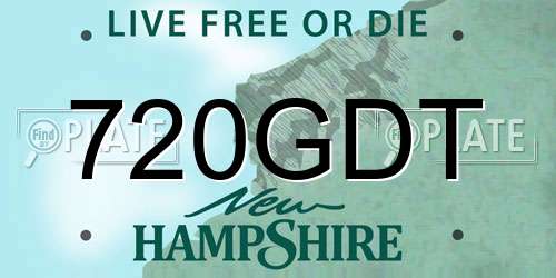 720GDT New Hampshire License Plate
