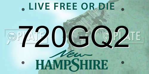 720GQ2 New Hampshire License Plate