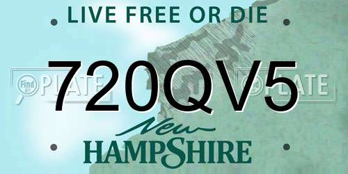 720QV5 New Hampshire License Plate