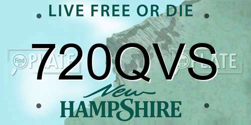 720QVS New Hampshire License Plate