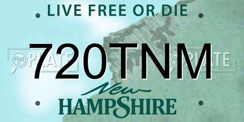 720TNM New Hampshire License Plate