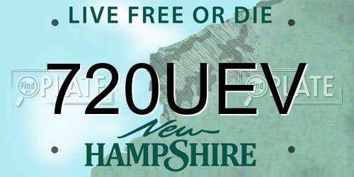 720UEV New Hampshire License Plate