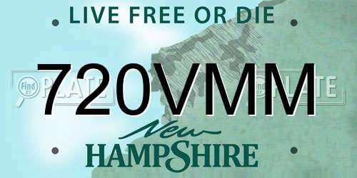 720VMM New Hampshire License Plate