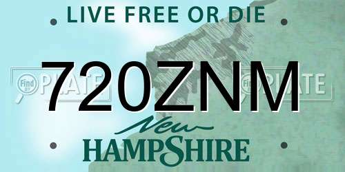 720ZNM New Hampshire License Plate