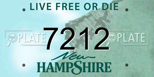 7212 New Hampshire License Plate
