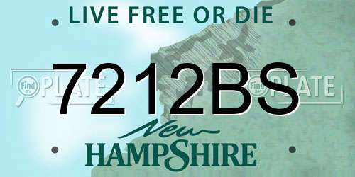 7212BS New Hampshire License Plate