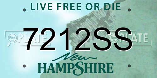 7212SS New Hampshire License Plate