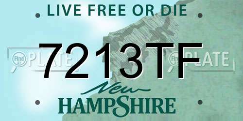 7213TF New Hampshire License Plate