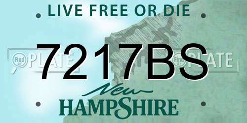 7217BS New Hampshire License Plate