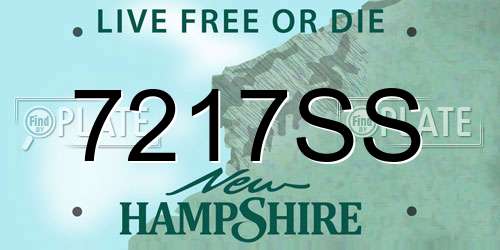 7217SS New Hampshire License Plate