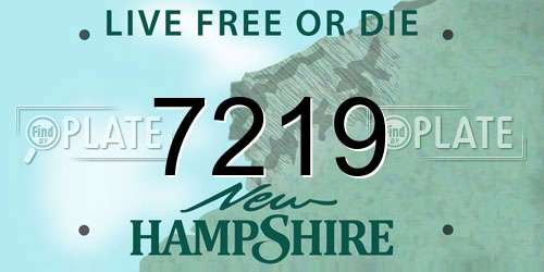 7219 New Hampshire License Plate