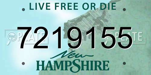7219155 New Hampshire License Plate