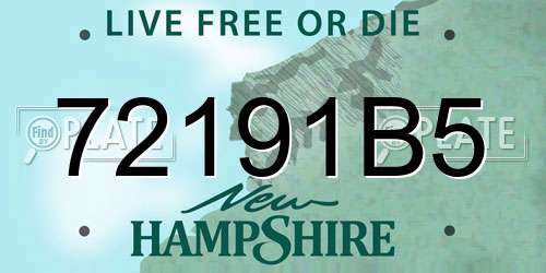 72191B5 New Hampshire License Plate