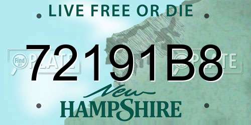 72191B8 New Hampshire License Plate