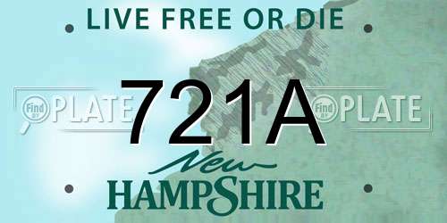 721A New Hampshire License Plate
