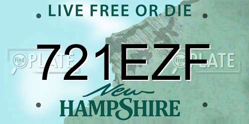 721EZF New Hampshire License Plate