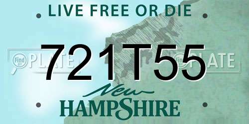 721T55 New Hampshire License Plate