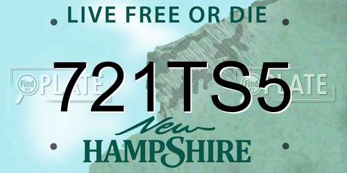 721TS5 New Hampshire License Plate