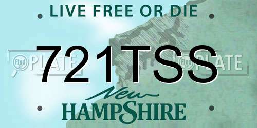 721TSS New Hampshire License Plate
