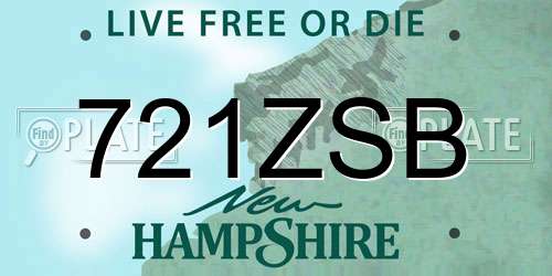 721ZSB New Hampshire License Plate