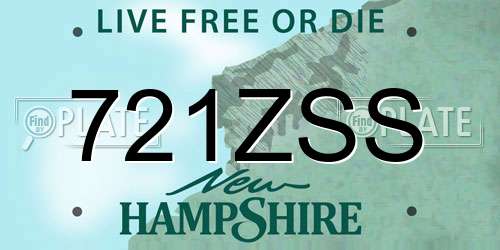 721ZSS New Hampshire License Plate