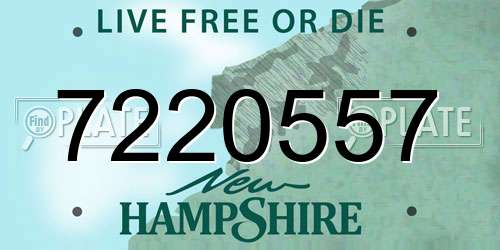 7220557 New Hampshire License Plate