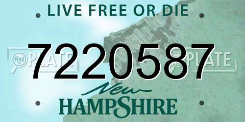 7220587 New Hampshire License Plate