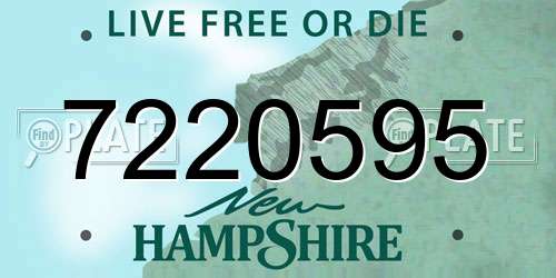 7220595 New Hampshire License Plate
