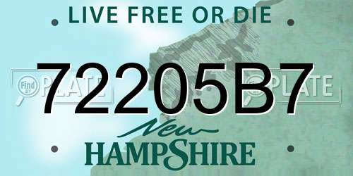 72205B7 New Hampshire License Plate