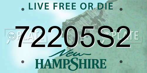 72205S2 New Hampshire License Plate