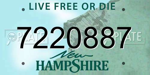 7220887 New Hampshire License Plate