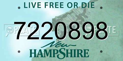 7220898 New Hampshire License Plate