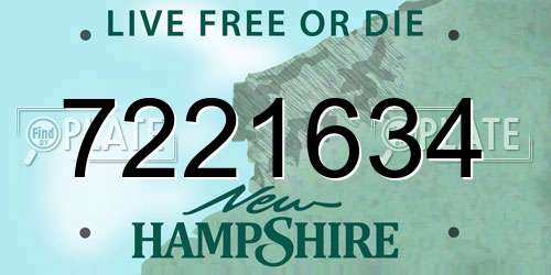 7221634 New Hampshire License Plate