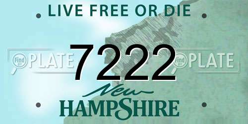 7222 New Hampshire License Plate