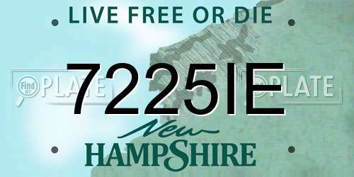 7225IE New Hampshire License Plate