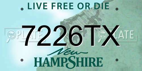 7226TX New Hampshire License Plate