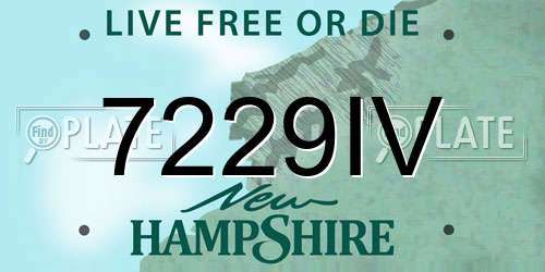 7229IV New Hampshire License Plate