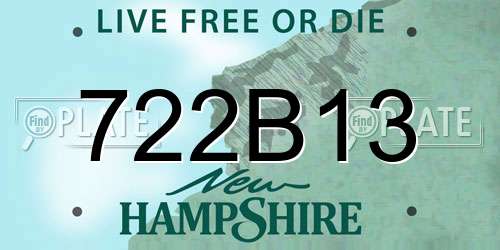 722B13 New Hampshire License Plate