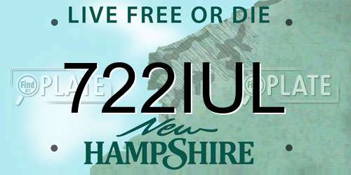 722IUL New Hampshire License Plate