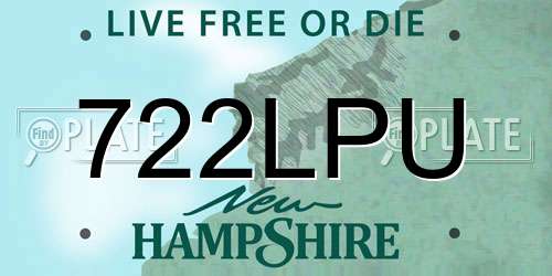 722LPU New Hampshire License Plate