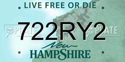 722RY2 New Hampshire License Plate