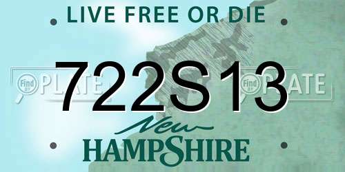 722S13 New Hampshire License Plate